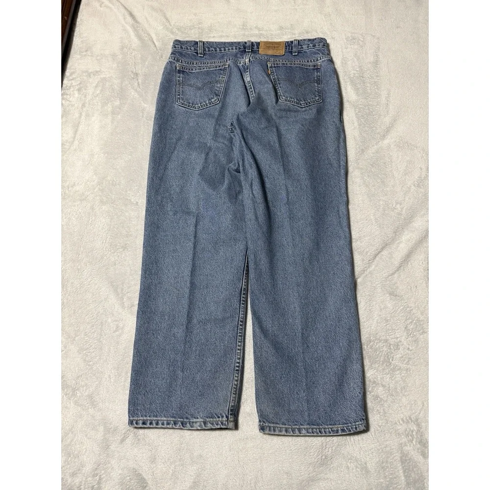 VTG Levi's 550 Relaxed Fit Husky Denim Jeans Made in USA Orange Tab 34x29